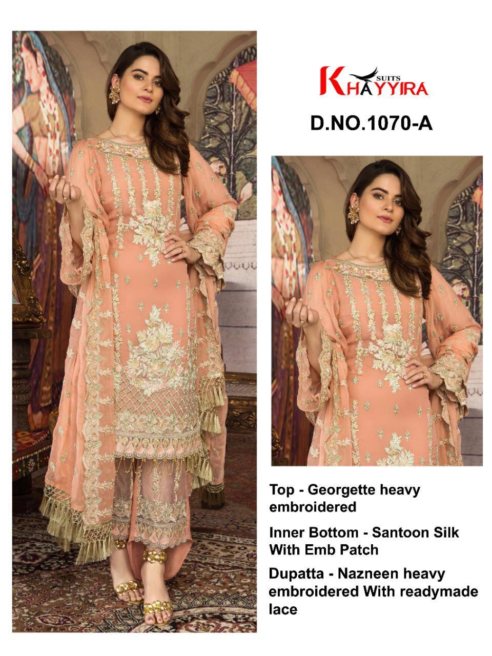 PAKISTANI SUITS D NO 1070A BY KHAYYIRA